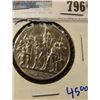 Image 1 : GERMANY 1913 THREE MARK COIN WITH A MAN ON HORSEBACK RIDING INTO TOWN SURROUNDED BY TOWNSPEOPLE
