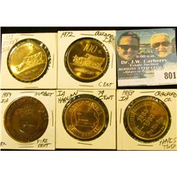 (5) Different Iowa Centennial Medals, includes: Crawford, Co., Harlan, Humboldt, Duncombe, & Derby, 
