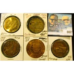 (5) Different Iowa Centennial Medals, includes: Amber, Cedar Rapids, Auburn, Alta, & Adair, Iowa.