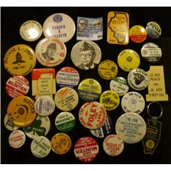 (35) Mostly Political Pin-backs & a Key chain.