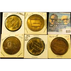 (5) Different Iowa Centennial Medals, includes: Halbur, Ely, Keswick, Gray, & Garrison, Iowa.