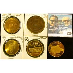 (5) Different Iowa Centennial Medals, includes: Mt. Carmel, Manilla, Lohrville, Lidderdale, & Orange