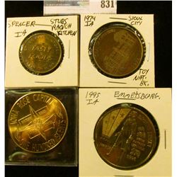 1995 Emmetsburg, Iowa Irish Dollar; 1977 State Center, Iowa Rose Capital Medal; 1974 Grand Opening T