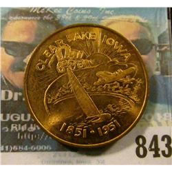 1851-1951 Clear Lake, Iowa Centennial Medal, Gem BU.
