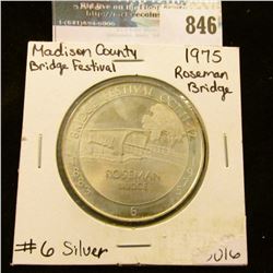 "1883 Bridge Festival Oct. 11-12, 1975" No. 6 Sterling Silver. "Roseman Bridge" Madison County Cover