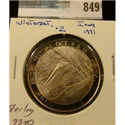 "1871 Bridge Festival Oct. 9-10, 1971" No. 2 Sterling Silver. "Cutler-Donahoe" Bridge,  Madison Coun