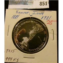  Coming Home to Harvest Home/Kamrar, Iowa 1881-1981 ,  Kamrar, Iowa Centennial/1881-1981 , Proof .99