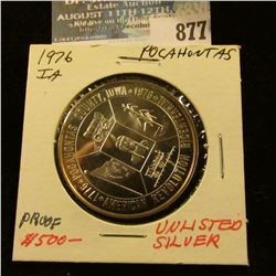 "1776 Pocahontas County, Iowa 1976/American Revolution Bicentennial", Proof .999 Fine Silver, 39mm, 