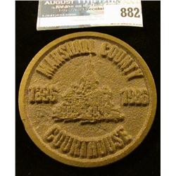 Large Heavy Medal "Marshall County 1886 1986 Courthouse" with literature "This medallion was made by