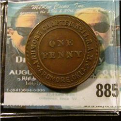 "Ardmore Chapter No.11, R.A.M./Ardmore, Okla.", reverse "KSHTWSST", Masonic Penny, EF.