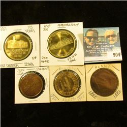 904 _ (5) different Iowa Quasquicentennial Medals, includes: West Chester, Marshalltown, Ackley, Bro