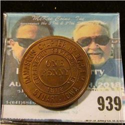 939 _  Damascus Chapter No.97 R.A.M./Chartered September 13th, 1882/One/Penny/Stuart, Iowa  Masonic 