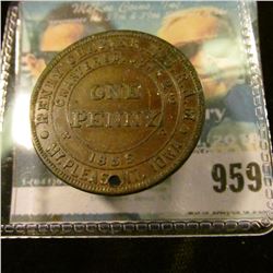 959 _ "Henry Chapter No.8 R.A.M./Chartered June 2nd,1855/One/Penny/Mt. Pleasant, Iowa", reverse "KSH