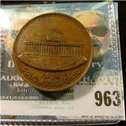 963 _ "1908/Columbus, Ohio", reverse "Almond Chapter No.53 R.A.M./Charles City, Iowa/Chartered Octob