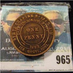 965 _ "Syria Chapter No.104 R.A.M./Chartered October 17th, 1883/One/Penny/Ida Grove, Iowa" Masonic P