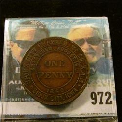 972 _ "Sioux City Chapter No.26 R.A.M./Sioux City, Iowa/Chartered August 16th/One/Penny/1860", "KSHT