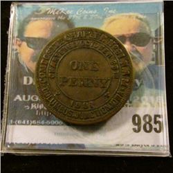 985 _ "Composite Chapter No.91R.A.M./Columbus Junction, Iowa/Chartered October 26th/1881.One/Penny",