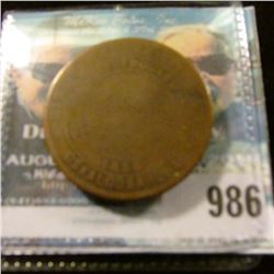 986 _ 1855 Oskaloosa, Iowa Masonic Penny, reverse "KSHTWSST", Fair/VG.
