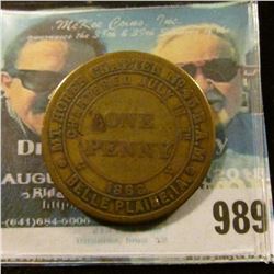 989 _ "Mt. Horeb Chapter No.45 R.A.M./Chartered July 11th/1868/One/Penny/Belle Plaine, Ia" reverse "