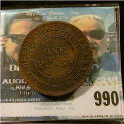 990 _ "Mt. Horeb Chapter No.45 R.A.M./Chartered July 11th/1868/One/Penny/Belle Plaine, Ia" reverse "