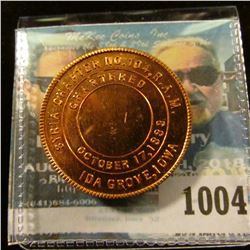 1004 _  Syria Chapter No.104 R.A.M./Chartered October 17th, 1883/Ida Grove, Iowa  Masonic Penny. Rev