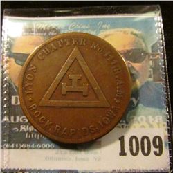 1009 _ "Lyon Chapter No. 111, R.A.M./Rock Rapids, Iowa", rev. "Chartered Oct. 5th, 1887/One Penny"