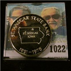 1022 _ "St. Ansgar State Bank/St. Ansgar/Iowa/1891-1978", "A Good Town For Our Home Town/St. Ansgar"