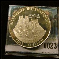 1023 _ "Bettendorf International/Span of/Nations/Folk Festival", "Flame of Friendship/Bettendorf/Iow