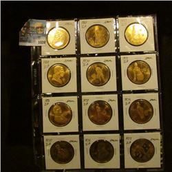 1026 _ 12-Piece Set of Emmetsburg, Iowa Sister City of Dublin, Ireland Irish Dollars. 1966-1977. All