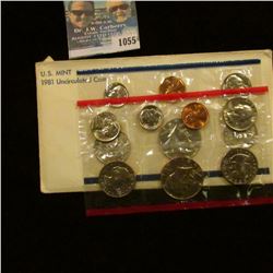 1055 _ 1981 P & D U.S. Mint Set in original government holder as issued. With Susan B. Anthony Dolla