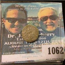 1062 _ Hungary Louis I Silver Denar, Obv: MONETA LODOVICI, hd. L, rev: REGIS HUNGARIE, Checkered (si