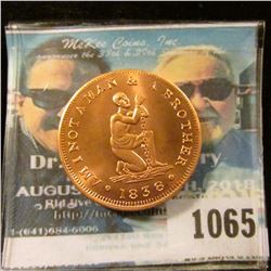 1065 _ Mule Slave Token, "Am I not a man & a Brother/1838", "Am I not a Woman & A Sister", Brilliant