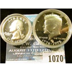 1070 _ 1976 S Silver Proof Bicentennial Quarter & Half-Dollar. Both encapsulated.