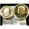 Image 1 : 1070 _ 1976 S Silver Proof Bicentennial Quarter & Half-Dollar. Both encapsulated.