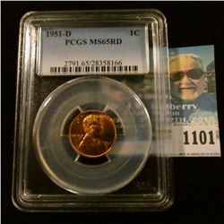 1101 _ 1951 D Lincoln Cent, PCGS slabbed MS65RD NGC Price Guide $42.50