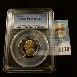 1110 _ 1983 S Jefferson Nickel, PCGS slabbed PR69DCAM NGC Price Guide $23