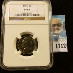 1112 _ 1953 P Jefferson Nickel, NGC slabbed PR67 NGC Price Guide $45