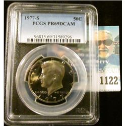 1122 _ 1977 S Kennedy Half Dollar PCGS slabbed PR69DCAM. NGC Price Guide $25.00.