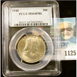 1125 _ 1948 P Franklin Half Dollar. PCGS slabbed MS64FBL. NGC price guide $75