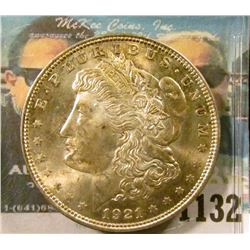 1132 _ 1921 P U.S. Morgan Silver Dollar, Gem BU with original toning.