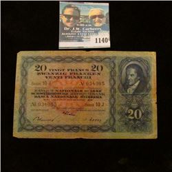 1140 _ 1936 National Swiss Bank in Zurich, VG. 'Doc' valued this note at $20