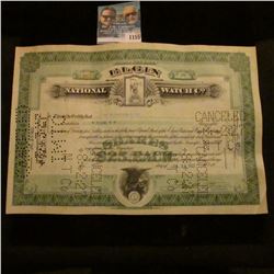 1155 _ Stock Certificate for One Share "Elgin National Watch Co.", central vignettes of Grim Reaper 