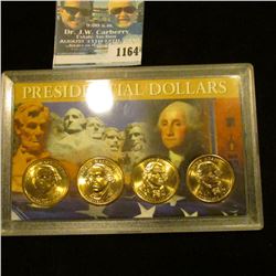1164 _ Set of P & D George Washington & John Adams Presidential Dollars in a special case. (4-pieces