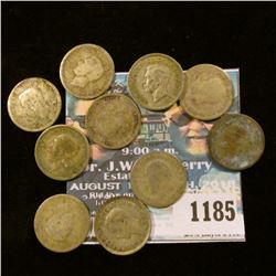 1185 _ Set of Great Britain Silver Three Pence Coins: 1932, 33, 34, 35, 36, 37, 38, 39, 40 & 41. (10