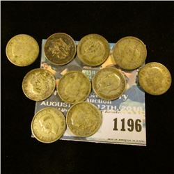 1196 _ Set of Great Britain Silver Three Pence Coins: 1902, 11, 12, 15, 25, 26, 38, 39, 41, 42, & 44