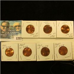 1207 _ Set of (7) 1982 Lincoln Cents Copper & Zinc. BU.