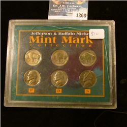 1208 _ Jefferson & Buffalo P,D,S Mint Mark Collection 1930P, 1935 D, 1936 S &  1944 P, 1944 D 1943S 