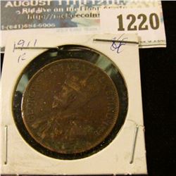 1220 _ 1911 Canada Large Cent.