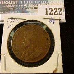 1222 _ 1913 Canada Large Cent.