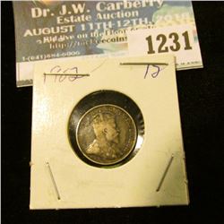 1231 _ 1902 Canada 5 Cent Silver.